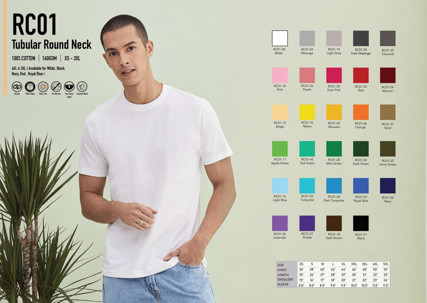 Cotton Short Sleeve Round Neck (RC01)