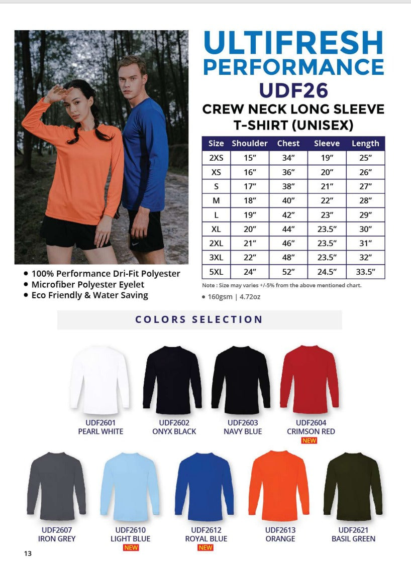 Dri-fit Long Sleeve Crew Neck (UDF26)