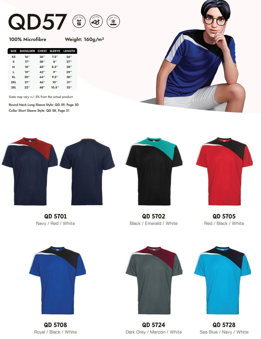 Dri-fit Short Sleeve Round Neck (QD57)