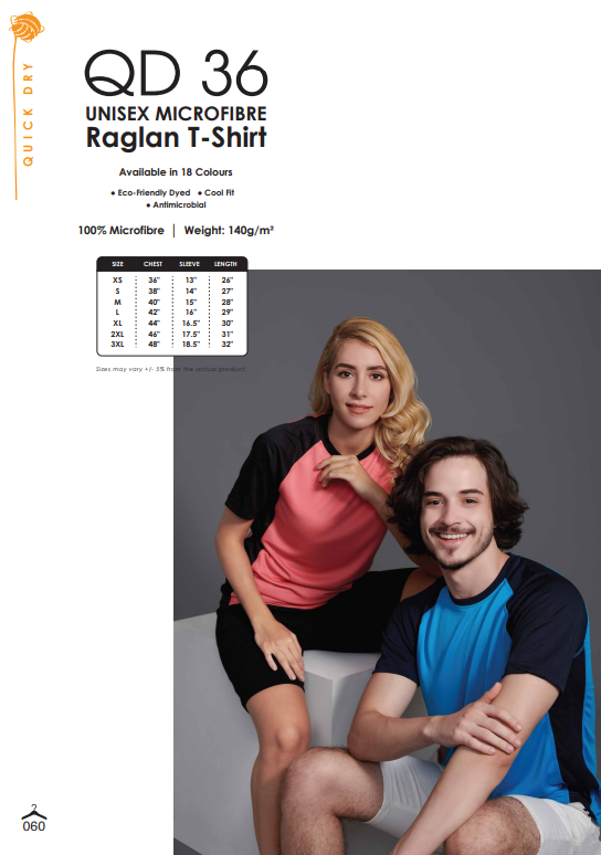 Microfibre Raglan T-Shirt (QD36)