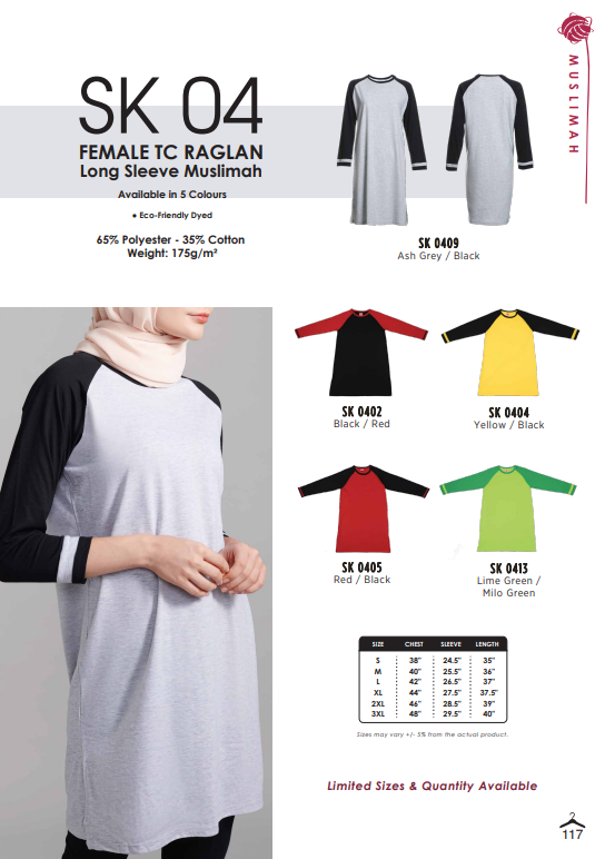 Raglan Long Sleeve Muslimah (SK04)