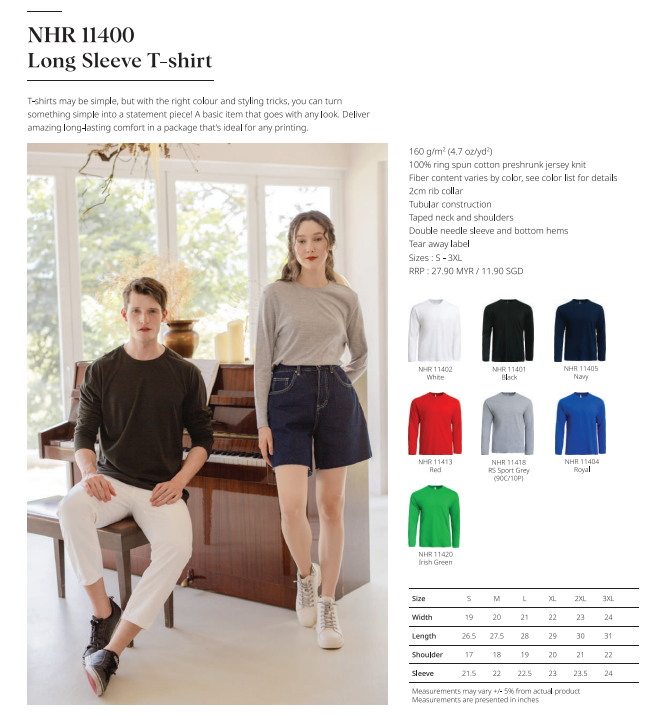 Long Sleeve T-Shirt (NHR11400)