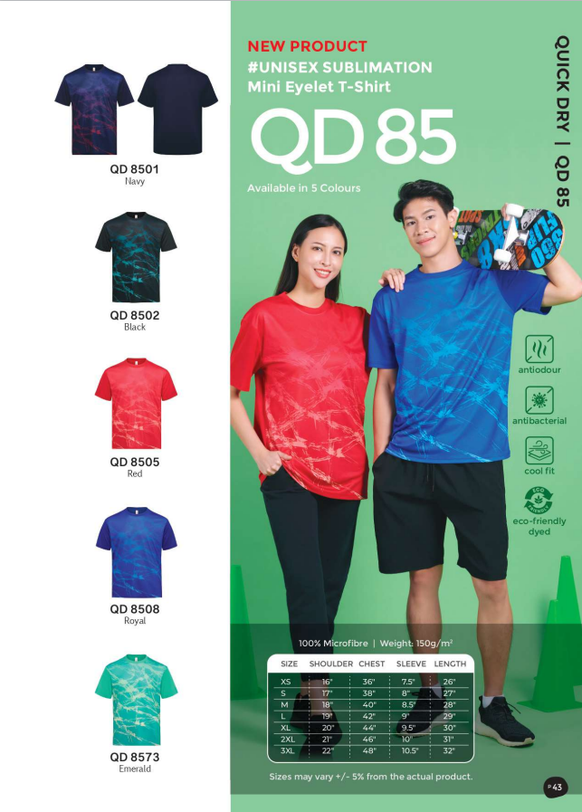 Sublimation Mini Eyelet T-Shirt (QD85)