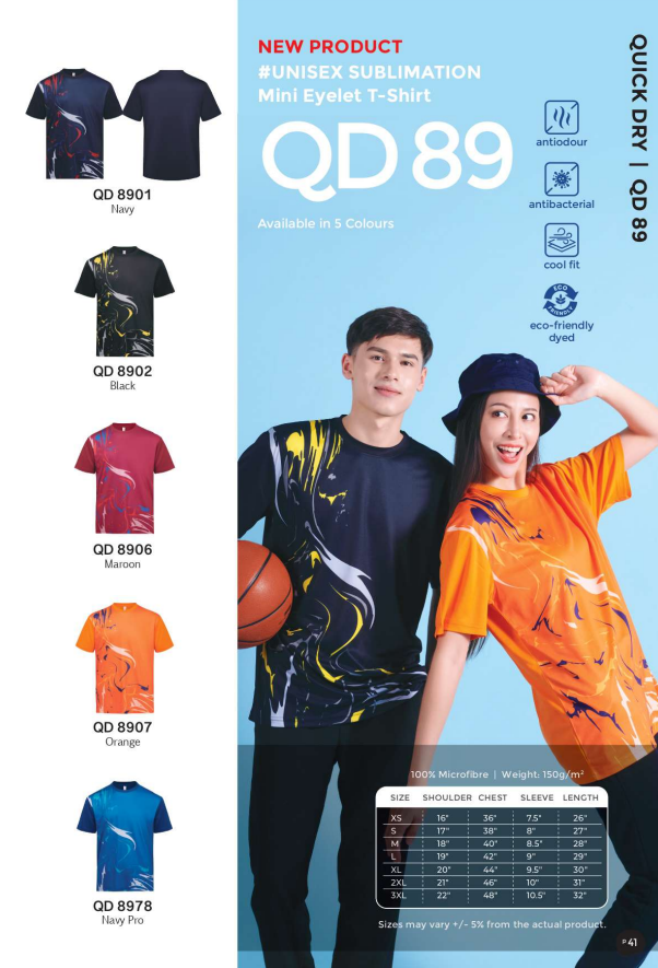 Sublimation Mini Eyelet T-Shirt (QD89)