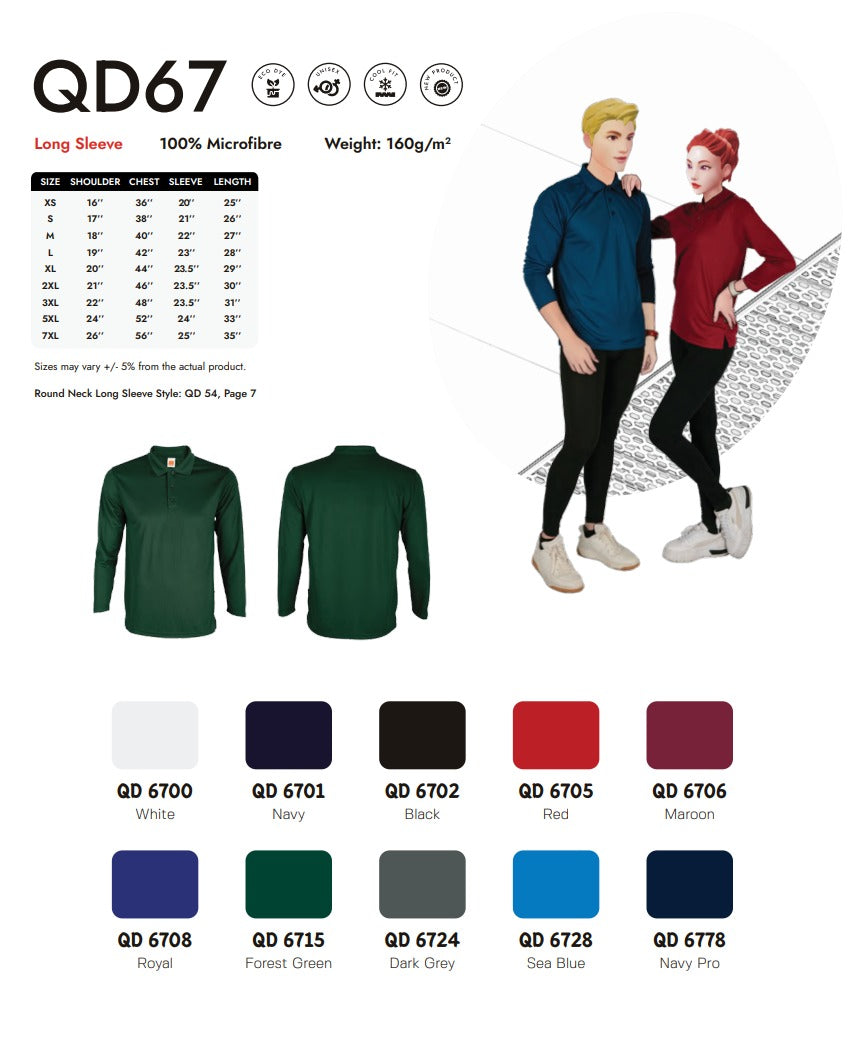 Dri-fit Long Sleeve Polo (QD67)