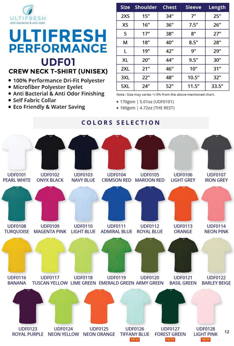 Dri-fit Short Sleeve Crew Neck (UDF01)