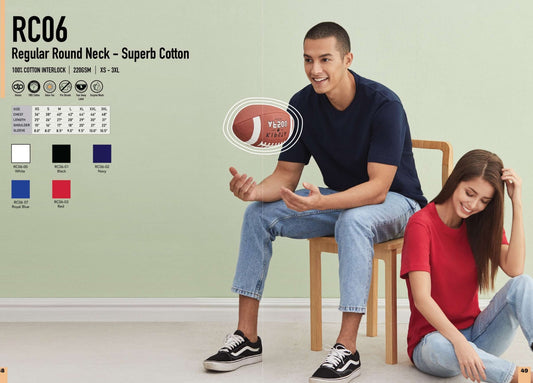 Cotton Interlock Short Sleeve Round Neck (RC06)