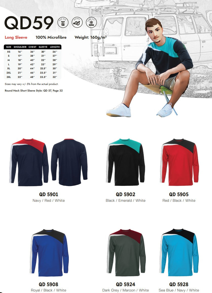 Dri-fit Long Sleeve Round Neck (QD59)