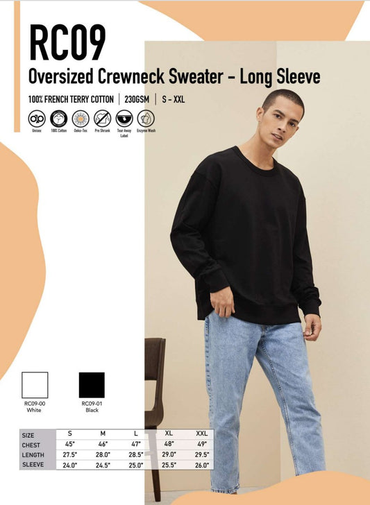 Oversized Crewneck Sweater - Long Sleeve (RC09)