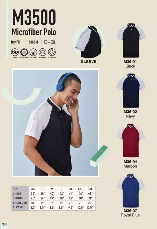 Microfiber Short Sleeve Polo (M3500)