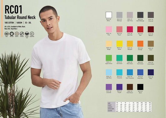 Cotton Short Sleeve Round Neck (RC01)