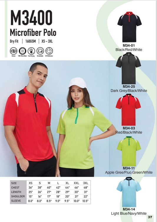 Microfiber Short Sleeve Polo (M3400)