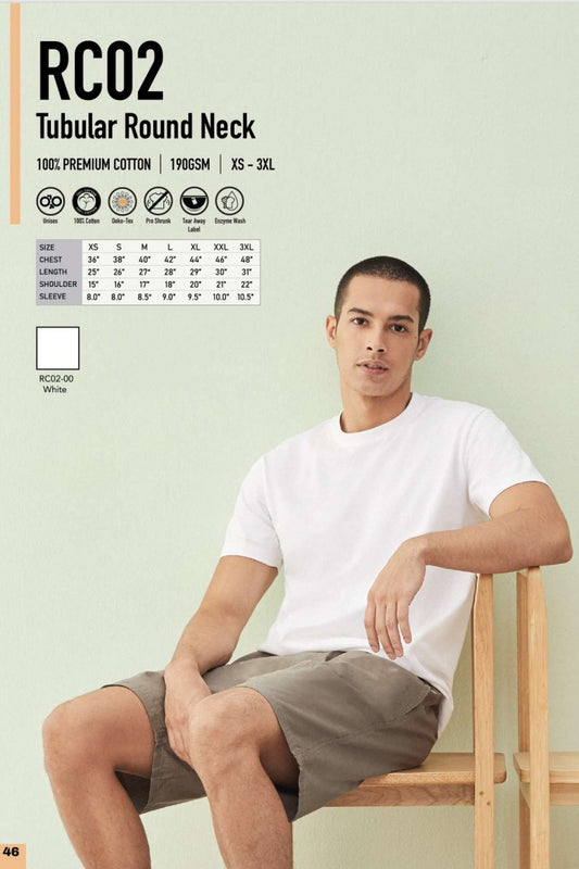 Cotton Short Sleeve Round Neck (RC02)