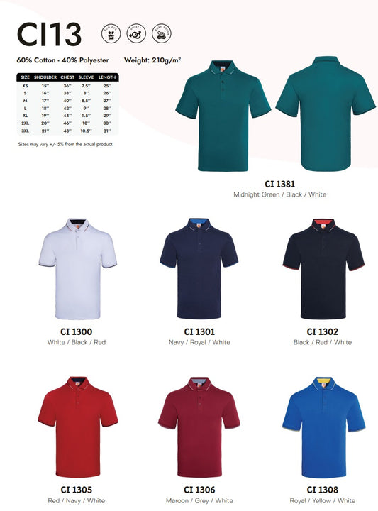 Cotton Interlock Short Sleeve Polo (CI13)