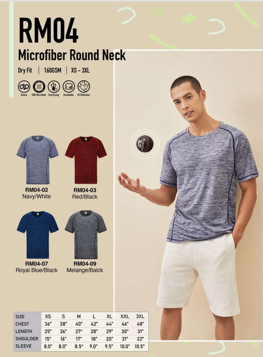 Microfiber Round Neck Short Sleeve (RM04)
