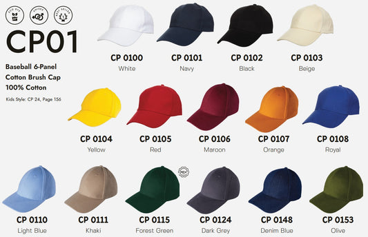 Baseball 6-Panel Cotton Cap (CP01)