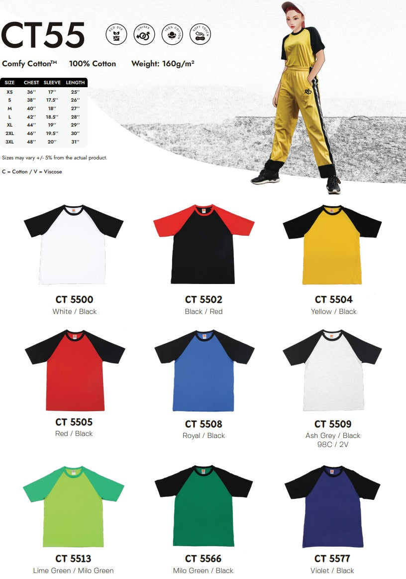 Cotton Short Sleeve Round Neck (CT55)