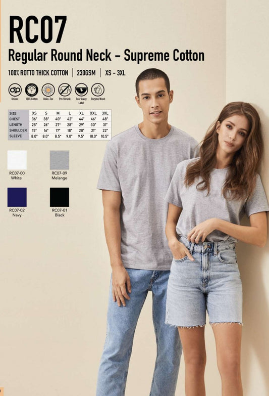 Cotton Short Sleeve Round Neck (RC07)
