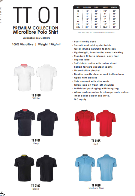 Short sleeve Microfibre Polo (TT01)