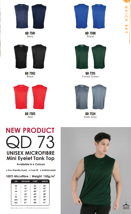 Microfibre Mini Eyelet Tank Top(QD 73)