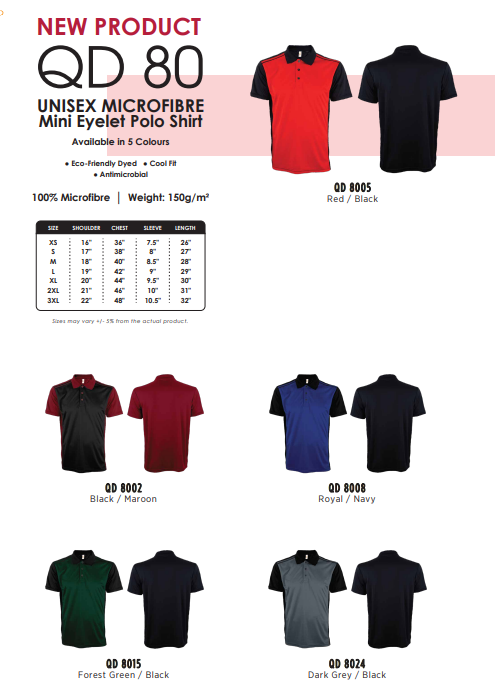 Microfibre mini eyelet polo shirt (QD80)