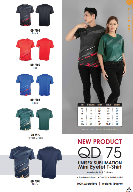 Sublimation Round Neck (QD 75)