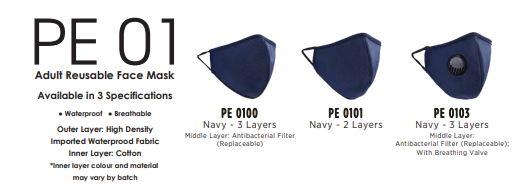 Reuseable face mask (PE 01)