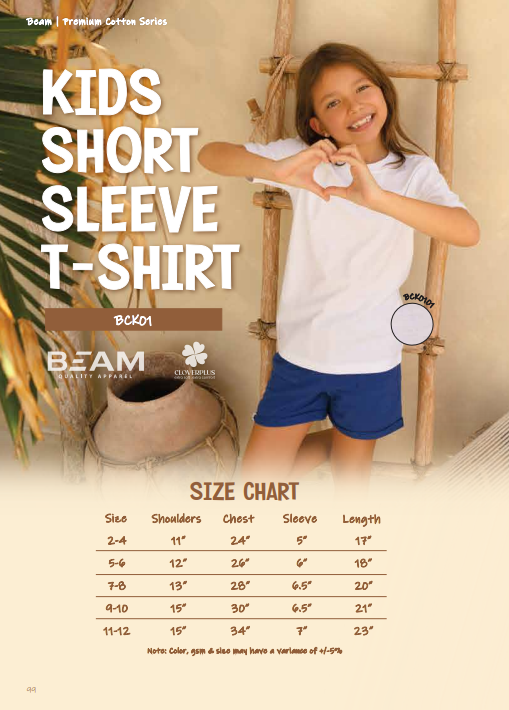 Kids Short Sleeve T-Shirt (BCK 01)