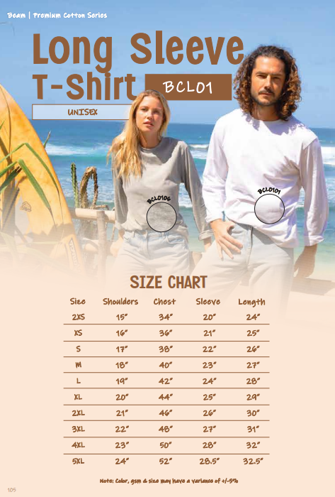 Premium Cotton Long Sleeve T-Shirt (BCL01)