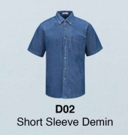 Men Short Sleeve Denim Shirt  (D02)