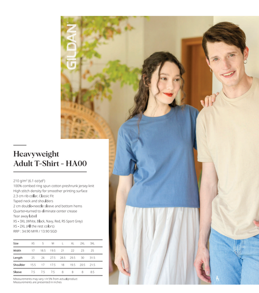 Heavyweight Adult T-Shirt (HA00)