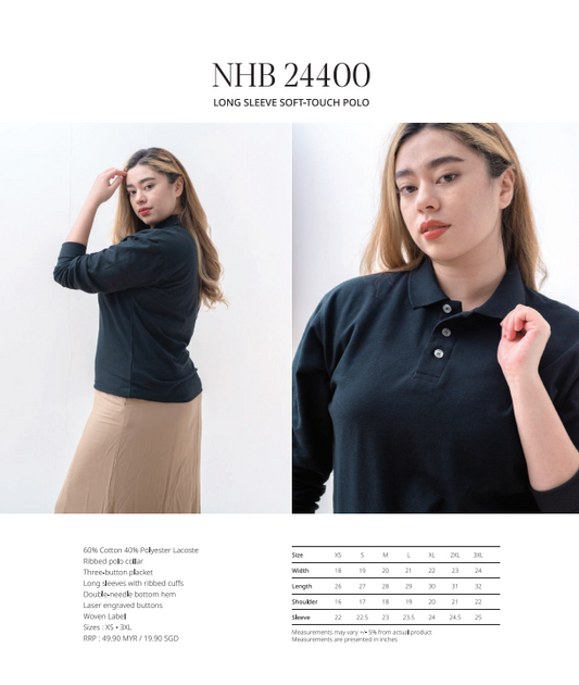 Long Sleeve Soft-Touch Polo (NHB24400)