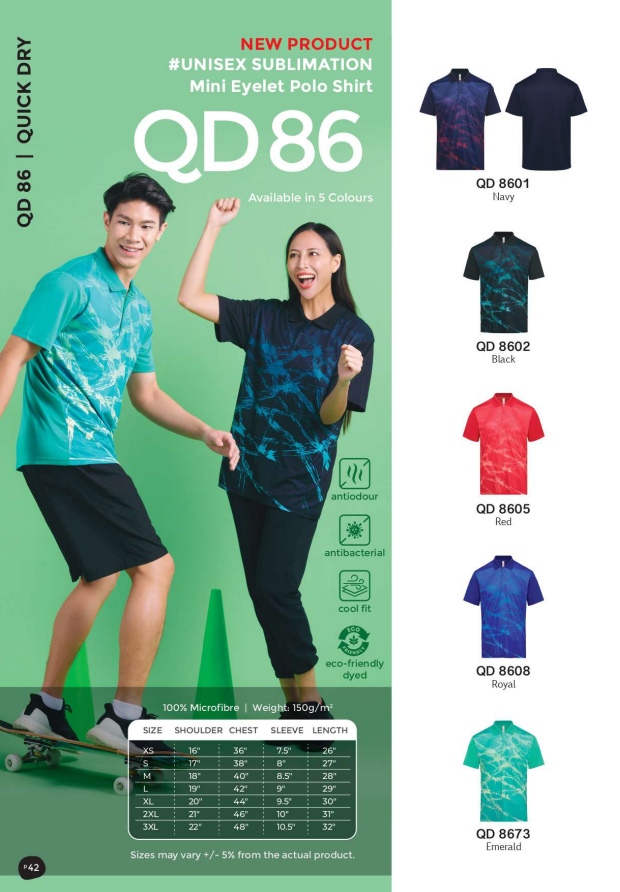 Sublimation Mini Eyelet Polo Shirt (QD86)