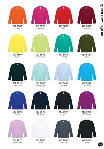 Microfibre Eyelet Long Sleeve T-Shirt Kids (QD88)