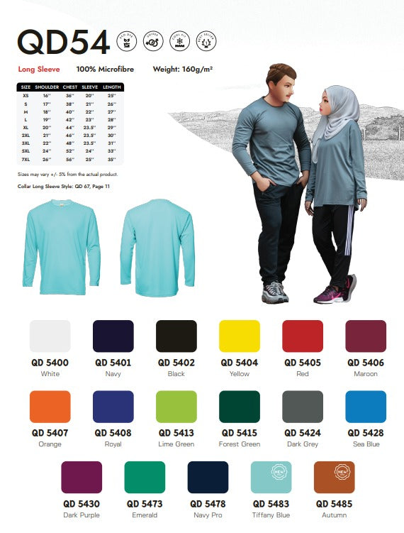 Dri-fit Long Sleeve Round Neck (QD54)