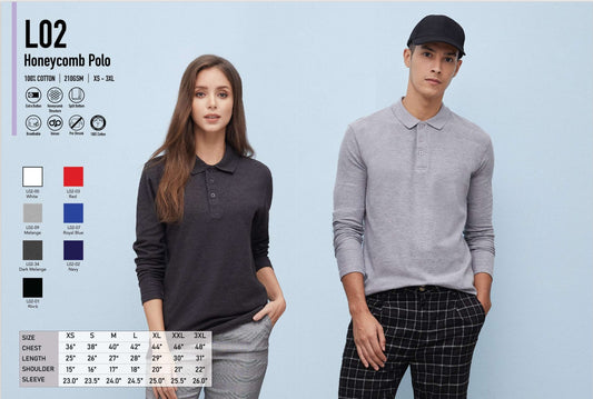Cotton Long Sleeve Polo (L02)