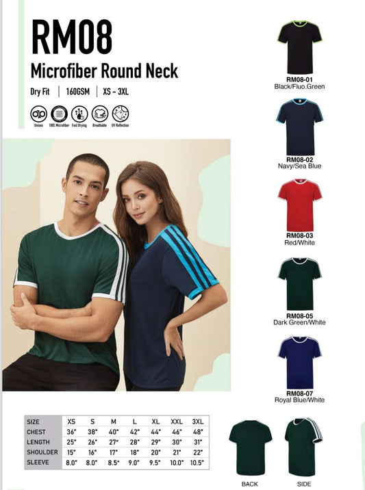Microfiber Round Neck Short Sleeve (RM08)