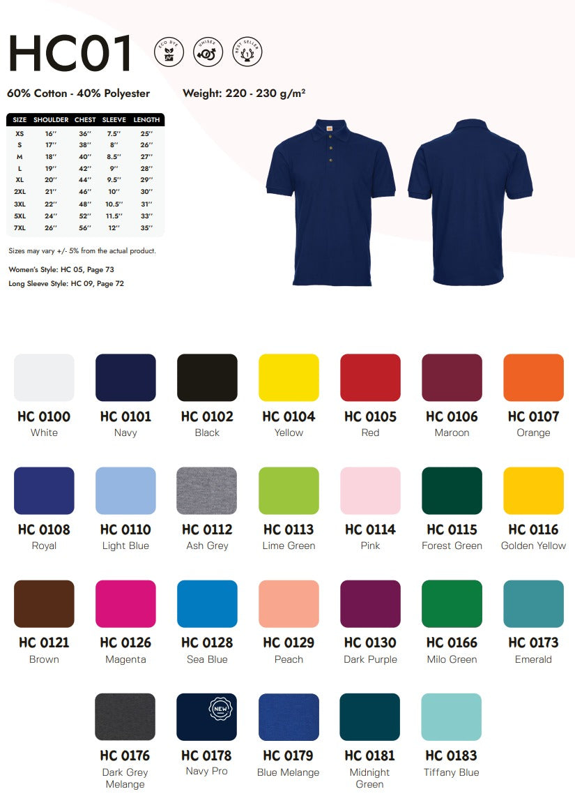 Honeycomb Short Sleeve Polo (HC01)